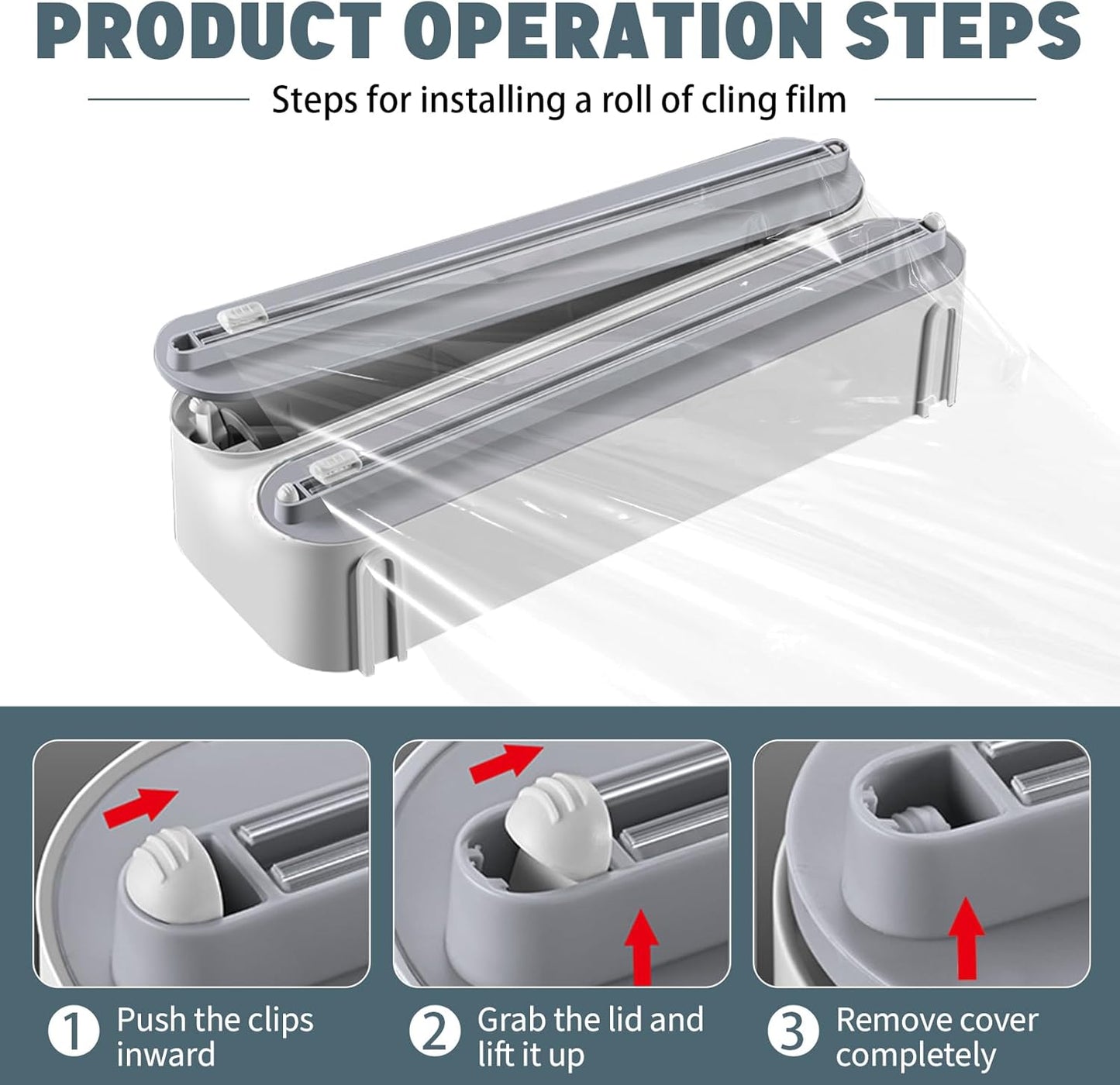 3-in-1 Magnetic Plastic Wrap & Foil Dispenser with Cutter